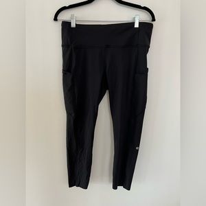 Lululemon Crop Running Leggings, Side Pockets, Size 12, 23”